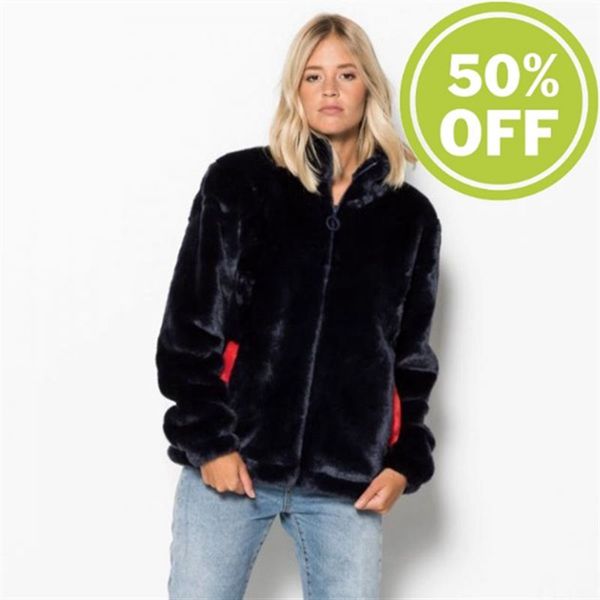 Fila Zimná Bunda Damske Námornícka Modrá - Arianna High Neck Fur Cozy Fur Pre Zimné Vypredaj - Slova